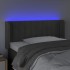 Cabecero con LED de terciopelo gris oscuro 103x16x78/88