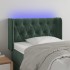 Cabecero con LED de terciopelo verde oscuro 83x16x78/88