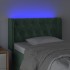 Cabecero con LED de terciopelo verde oscuro 83x16x78/88