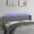 Cabecero con LED de terciopelo gris claro 163x16x78/88