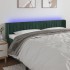 Cabecero con LED de terciopelo verde oscuro 203x16x78/88