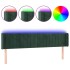 Cabecero con LED de terciopelo verde oscuro 203x16x78/88