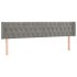 Cabecero con LED de terciopelo gris claro 183x16x78/88