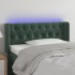Cabecero con LED de terciopelo verde oscuro 93x16x78/88