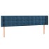 Cabecero con LED de terciopelo azul oscuro 203x16x78/88