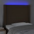 Cabecero con LED de tela marrón oscuro 103x16x118/128