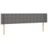 Cabecero con LED de tela gris oscuro 203x16x78/88