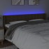 Cabecero con LED de tela marrón oscuro 163x16x78/88