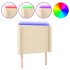 Cabecero con LED de tela color crema 103x16x118/128