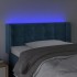 Cabecero con LED de terciopelo azul oscuro 103x16x78/88
