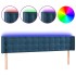 Cabecero con LED de terciopelo azul oscuro 163x16x78/88