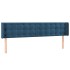 Cabecero con LED de terciopelo azul oscuro 163x16x78/88