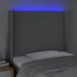 Cabecero con LED de tela gris claro 83x16x118/128