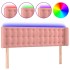 Cabecero con LED de terciopelo rosa 147x16x78/88