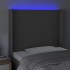 Cabecero con LED cuero sintético gris