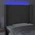 Cabecero con LED cuero sintético gris