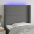 Cabecero con LED de tela gris oscuro103x16x118/128