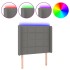 Cabecero con LED de tela gris oscuro 83x16x118/128