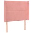 Cabecero con LED de terciopelo rosa 83x16x118/128