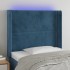 Cabecero con LED de terciopelo azul oscuro 93x16x118/128