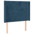 Cabecero con LED de terciopelo azul oscuro 93x16x118/128