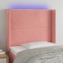 Cabecero con LED de terciopelo rosa 103x16x118/128