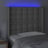 Cabecero con LED cuero sintético gris