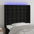 Cabecero con LED cuero sintético negro 103x16x118/128