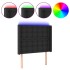 Cabecero con LED cuero sintético negro 103x16x118/128