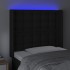 Cabecero con LED cuero sintético negro 103x16x118/128