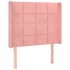 Cabecero con LED de terciopelo rosa 93x16x118/128