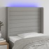 Cabecero con LED de tela gris claro 93x16x118/128