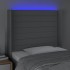 Cabecero con LED de tela gris claro 93x16x118/128