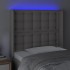 Cabecero con LED cuero sintético gris