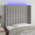 Cabecero con LED de tela gris claro 83x16x118/128