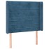 Cabecero con LED de terciopelo azul oscuro 103x16x118/128