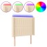 Cabecero con LED de tela color crema 103x16x118/128