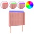 Cabecero con LED de terciopelo rosa 93x16x118/128