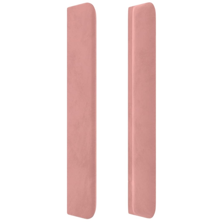 Cabecero con LED de terciopelo rosa 93x16x118/128