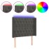 Cabecero con LED de terciopelo gris oscuro 93x16x118/128
