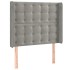 Cabecero con LED de terciopelo gris claro 93x16x118/128