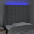 Cabecero con LED de tela gris claro 83x16x118/128