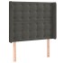 Cabecero con LED de terciopelo gris oscuro 83x16x118/128
