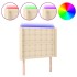 Cabecero con LED de tela color crema 83x16x118/128