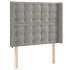 Cabecero con LED de terciopelo gris claro 103x16x118/128