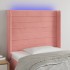 Cabecero con LED de terciopelo rosa 93x16x118/128