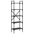 Librería de 5 estantes madera de ingeniería negro