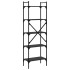Librería de 5 estantes madera de ingeniería negro