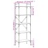 Librería de 5 estantes madera de ingeniería negro
