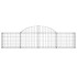 Cestas de gaviones 2 uds forma de arco hierro 200x30x40/60
